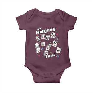 It Is Mahjong Time Baby Onesie Mahjong Lover Gift TS12 Maroon Print Your Wear