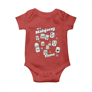 It Is Mahjong Time Baby Onesie Mahjong Lover Gift TS12 Red Print Your Wear