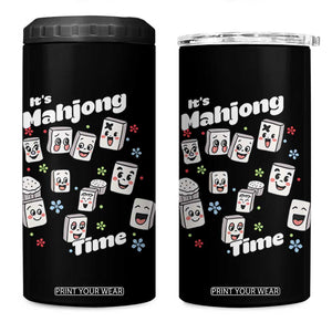 It Is Mahjong Time 4 in 1 Can Cooler Tumbler Mahjong Lover Gift TS12 One Size: 16 oz Black Print Your Wear