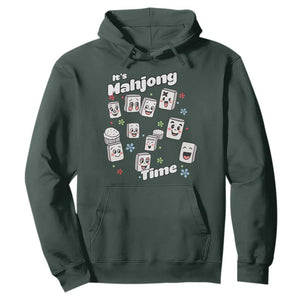 It Is Mahjong Time Hoodie Mahjong Lover Gift TS12 Dark Forest Green Print Your Wear