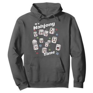 It Is Mahjong Time Hoodie Mahjong Lover Gift TS12 Dark Heather Print Your Wear