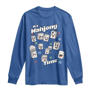 It Is Mahjong Time Long Sleeve Shirt Mahjong Lover Gift TS12 Royal Blue Print Your Wear