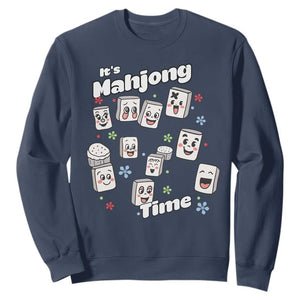 It Is Mahjong Time Sweatshirt Mahjong Lover Gift TS12 Navy Print Your Wear