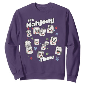 It Is Mahjong Time Sweatshirt Mahjong Lover Gift TS12 Purple Print Your Wear
