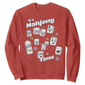 It Is Mahjong Time Sweatshirt Mahjong Lover Gift TS12 Red Print Your Wear