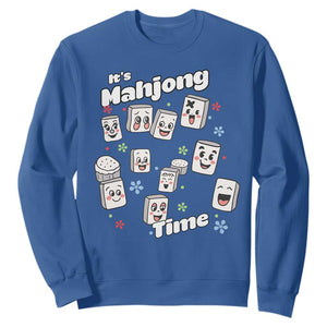It Is Mahjong Time Sweatshirt Mahjong Lover Gift TS12 Royal Blue Print Your Wear