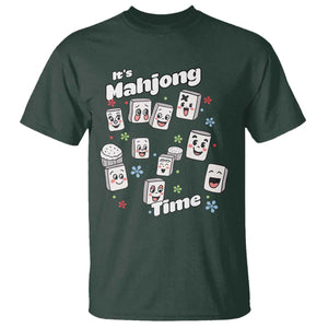 It Is Mahjong Time T Shirt Mahjong Lover Gift TS12 Dark Forest Green Print Your Wear