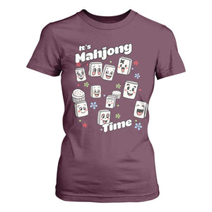 It Is Mahjong Time T Shirt For Women Mahjong Lover Gift TS12 Maroon Print Your Wear