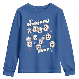 It Is Mahjong Time Youth Sweatshirt Mahjong Lover Gift TS12 Royal Blue Print Your Wear
