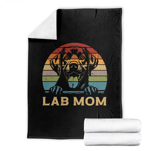 Lab Mom Throw Blanket Retro Sunset Dog Mom Gift TS12 Black Print Your Wear