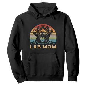 Lab Mom Hoodie Retro Sunset Dog Mom Gift TS12 Black Print Your Wear