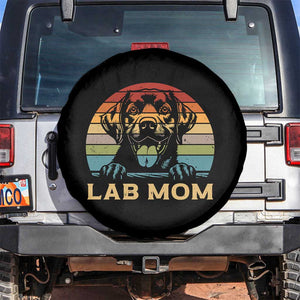Lab Mom Spare Tire Cover Retro Sunset Dog Mom Gift TS12 No hole Black Print Your Wear
