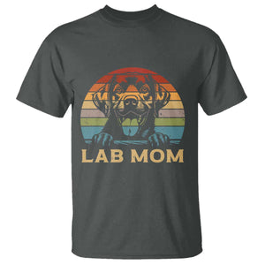 Lab Mom T Shirt Retro Sunset Dog Mom Gift TS12 Dark Heather Print Your Wear