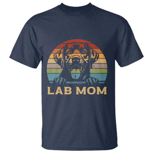 Lab Mom T Shirt Retro Sunset Dog Mom Gift TS12 Navy Print Your Wear
