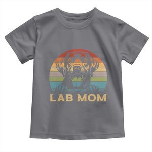 Lab Mom Toddler T Shirt Retro Sunset Dog Mom Gift TS12 Charcoal Print Your Wear