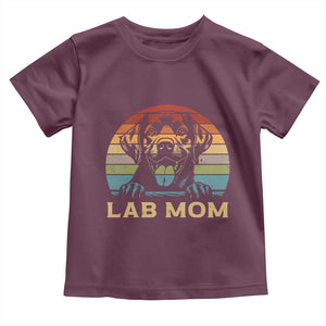 Lab Mom Toddler T Shirt Retro Sunset Dog Mom Gift TS12 Maroon Print Your Wear