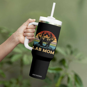 Lab Mom Tumbler With Handle Retro Sunset Dog Mom Gift TS12 Print Your Wear