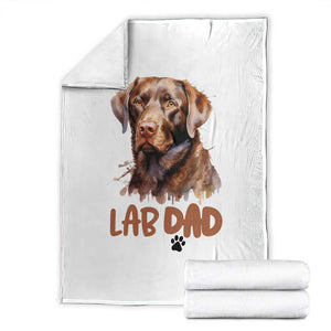 Chocolate Labrador Retriever Dad Throw Blanket Dog Lover Gift TS12 White Print Your Wear