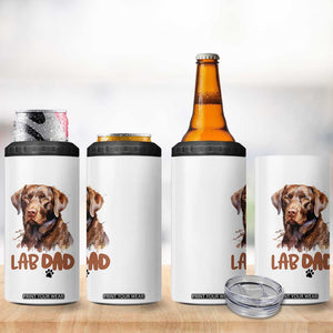 Chocolate Labrador Retriever Dad 4 in 1 Can Cooler Tumbler Dog Lover Gift TS12 Print Your Wear