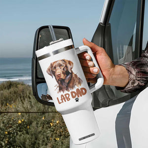 Chocolate Labrador Retriever Dad Tumbler With Handle Dog Lover Gift TS12 Print Your Wear