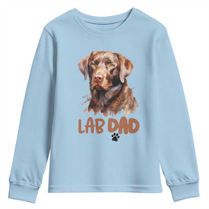 Chocolate Labrador Retriever Dad Youth Sweatshirt Dog Lover Gift TS12 Light Blue Print Your Wear