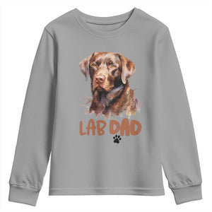 Chocolate Labrador Retriever Dad Youth Sweatshirt Dog Lover Gift TS12 Sport Gray Print Your Wear