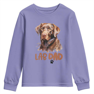Chocolate Labrador Retriever Dad Youth Sweatshirt Dog Lover Gift TS12 Violet Print Your Wear