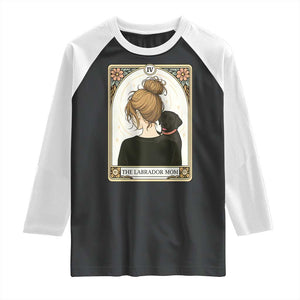 Black Labrador Mom Raglan Shirt Funny Tarot Card Dog Lover Gift TS12 Black White Print Your Wear