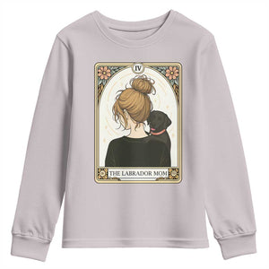 Black Labrador Mom Youth Sweatshirt Funny Tarot Card Dog Lover Gift TS12 Ice Gray Print Your Wear