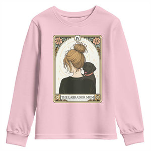 Black Labrador Mom Youth Sweatshirt Funny Tarot Card Dog Lover Gift TS12 Light Pink Print Your Wear