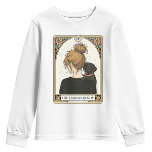 Black Labrador Mom Youth Sweatshirt Funny Tarot Card Dog Lover Gift TS12 White Print Your Wear