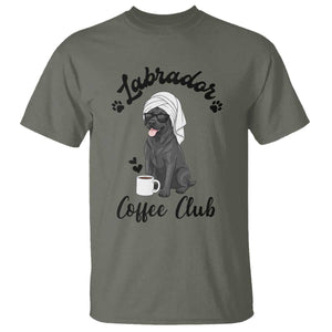Labrador Coffee Club T Shirt Funny Dog Lover Gift TS12 Military Green Print Your Wear