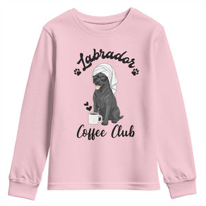 Labrador Coffee Club Youth Sweatshirt Funny Dog Lover Gift TS12 Light Pink Print Your Wear
