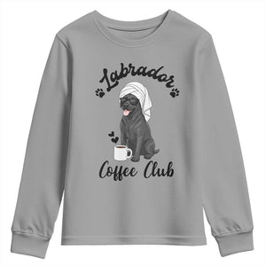 Labrador Coffee Club Youth Sweatshirt Funny Dog Lover Gift TS12 Sport Gray Print Your Wear