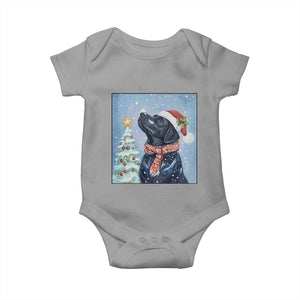 Cute Black Lab Christmas Baby Onesie Holiday Dog Lover Gift Idea TS12 Sport Gray Print Your Wear