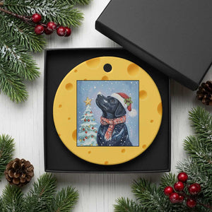 Cute Black Lab Xmas Ceramic Ornament Holiday Dog Lover Gift Idea TS12 1pc Yellow Cheese Print Your Wear