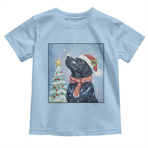Cute Black Lab Christmas Toddler T Shirt Holiday Dog Lover Gift Idea TS12 Light Blue Print Your Wear
