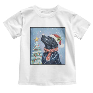 Cute Black Lab Christmas Toddler T Shirt Holiday Dog Lover Gift Idea TS12 White Print Your Wear