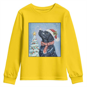 Cute Black Lab Christmas Youth Sweatshirt Holiday Dog Lover Gift Idea TS12 Daisy Print Your Wear