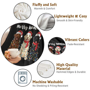 Funny Merry Woofmas Throw Blanket Labrador Funny Christmas Dog Lover Gift TS12 Print Your Wear