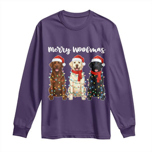 Funny Merry Woofmas Long Sleeve Shirt Labrador Funny Christmas Dog Lover Gift TS12 Purple Print Your Wear