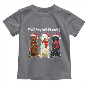 Funny Merry Woofmas Toddler T Shirt Labrador Funny Christmas Dog Lover Gift TS12 Charcoal Print Your Wear