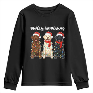 Funny Merry Woofmas Youth Sweatshirt Labrador Funny Christmas Dog Lover Gift TS12 Black Print Your Wear
