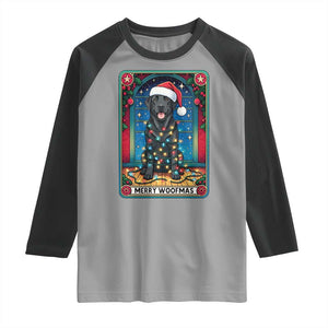 Merry Woofmas Raglan Shirt Funny Tarot Card Labrador Retriever Christmas Gift TS12 Sport Gray Black Print Your Wear
