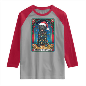 Merry Woofmas Raglan Shirt Funny Tarot Card Labrador Retriever Christmas Gift TS12 Sport Gray Red Print Your Wear
