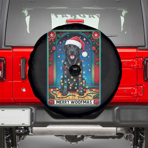 Merry Woofmas Spare Tire Cover Funny Tarot Card Labrador Retriever Christmas Gift TS12 Black Print Your Wear