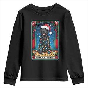 Merry Woofmas Youth Sweatshirt Funny Tarot Card Labrador Retriever Christmas Gift TS12 Black Print Your Wear