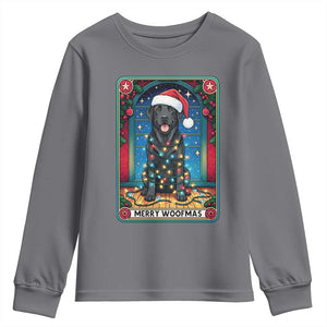 Merry Woofmas Youth Sweatshirt Funny Tarot Card Labrador Retriever Christmas Gift TS12 Charcoal Print Your Wear