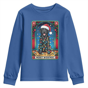Merry Woofmas Youth Sweatshirt Funny Tarot Card Labrador Retriever Christmas Gift TS12 Royal Blue Print Your Wear