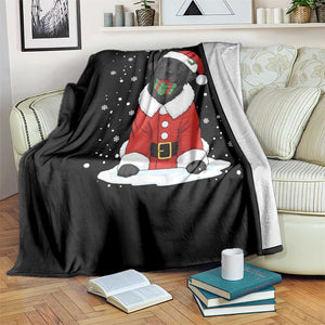 Black Labrador Santa Throw Blanket Funny Christmas Dog Lover Gift TS12 Print Your Wear
